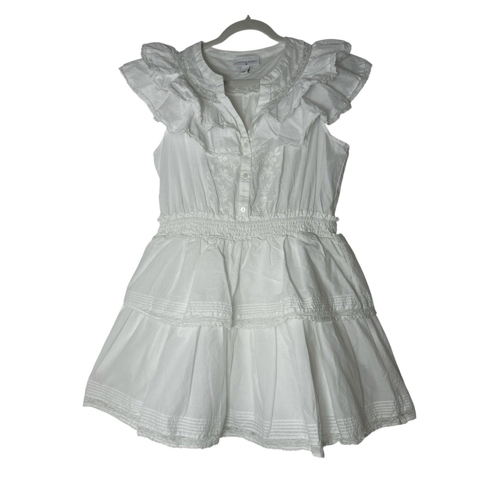 LoveShackFancy x Target Dress Women's Large Ruffle Tiered Mini Smocked Waist
